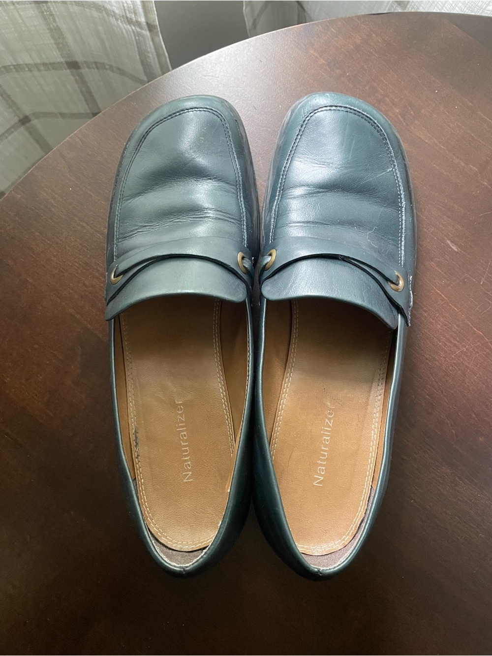 Nurturelz Dark blue Leather Slip-On Loafers for women